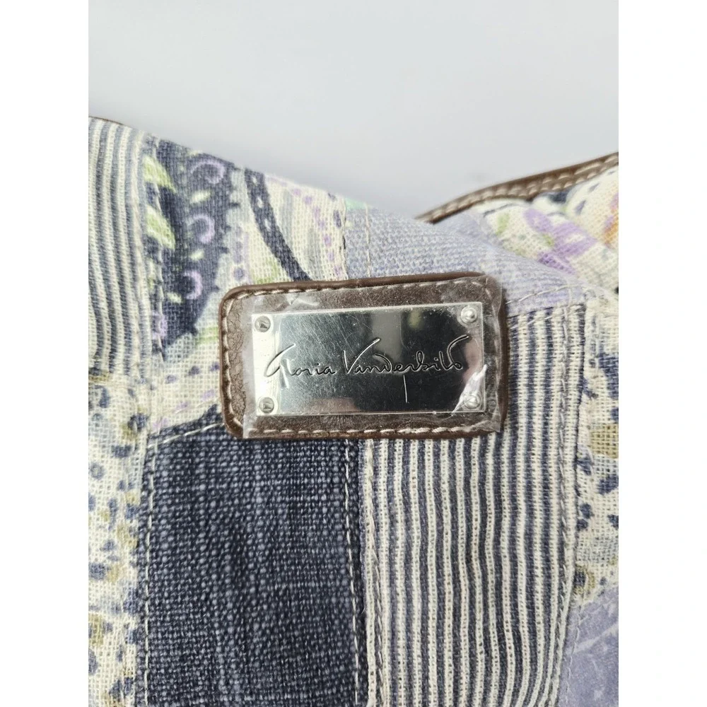 Gloria‎ Vanderbit purse bag NWT summer blue brown patchwork